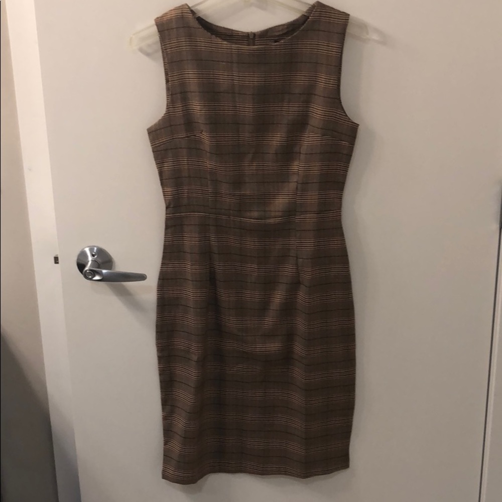 Red and creme plaid vintage looking dress